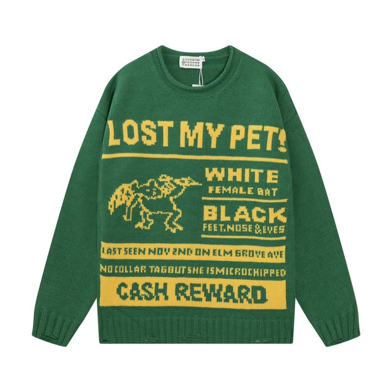 2025 Trendy Brand Letter-Printed Logo All-Over Round-Neck Knitted Sweater For Men And Women, Loose Casual Top【 - Image 5