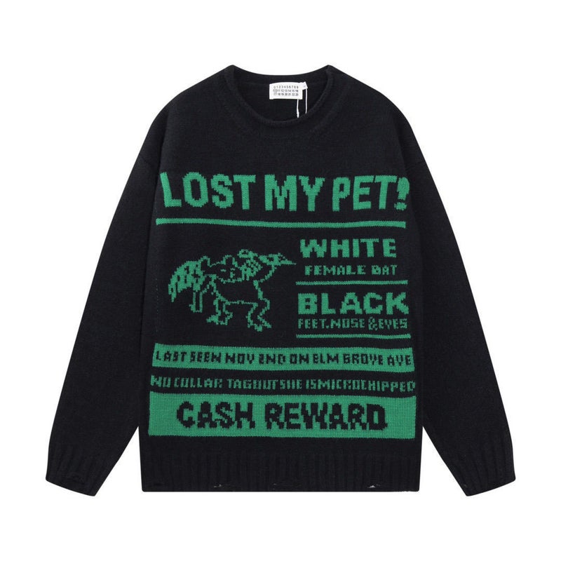 2025 Trendy Brand Letter-Printed Logo All-Over Round-Neck Knitted Sweater For Men And Women, Loose Casual Top【 - Image 4