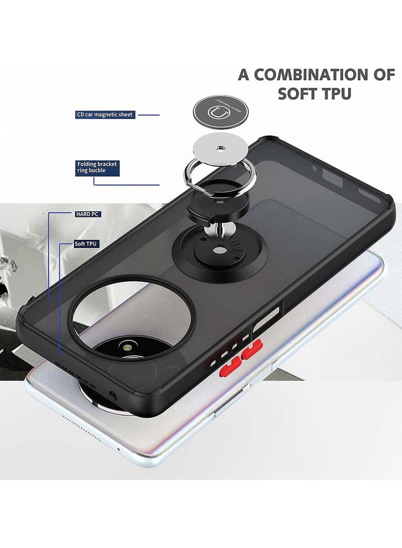 جراب لهاتف Xiaomi Redmi 14C مزود بحلقة معدنية دوارة وغطاء بمسند وغطاء مغناطيسي للسيارة وحامل مضاد للصدمات من مادة TPU لهاتف Redmi 14C - Image 3