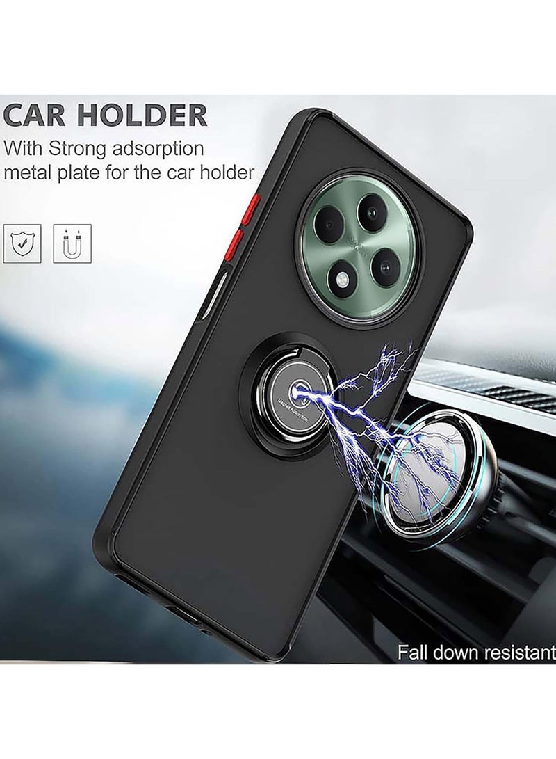 جراب لهاتف Xiaomi Redmi 14C مزود بحلقة معدنية دوارة وغطاء بمسند وغطاء مغناطيسي للسيارة وحامل مضاد للصدمات من مادة TPU لهاتف Redmi 14C - Image 4