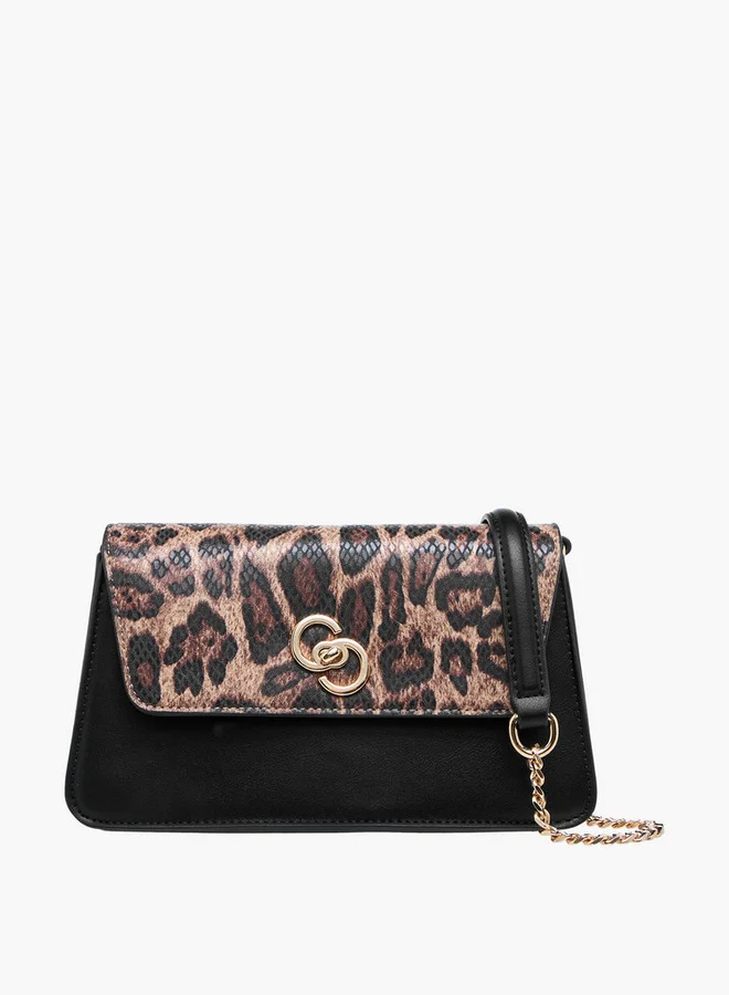 Celeste Animal Print Crossbody Bag with Chain Strap
