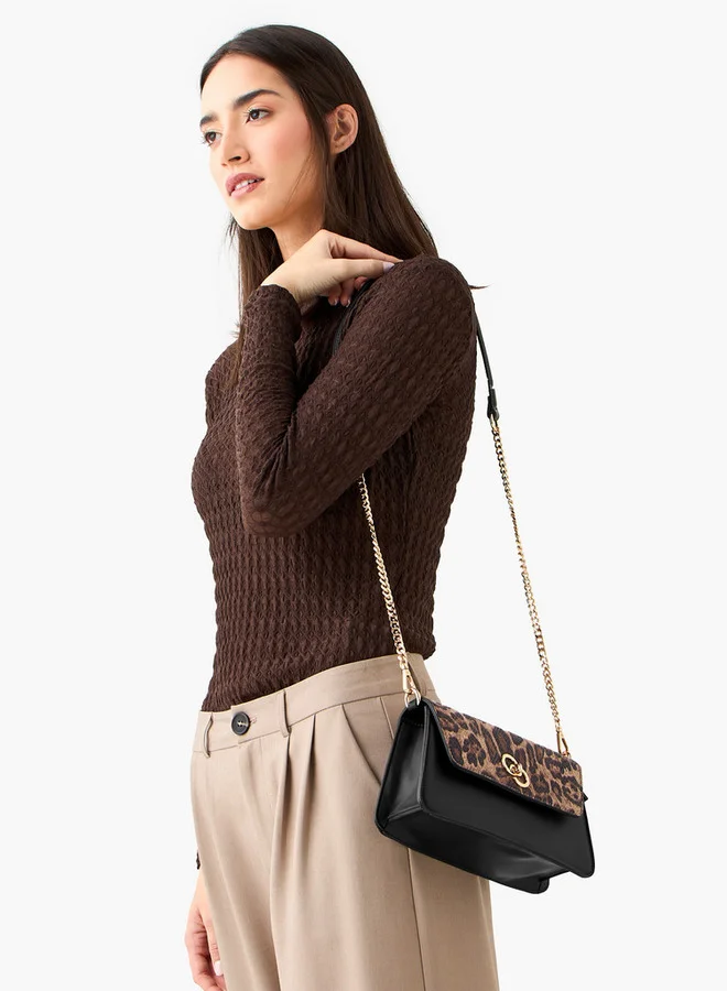 Celeste Animal Print Crossbody Bag with Chain Strap