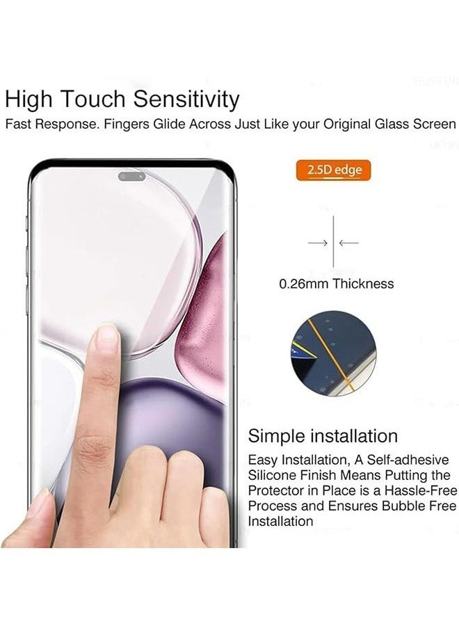 2 Pcs Honor X9C 5G Screen Protector, With 2 Pcs Camera Protective Film, 9H Tempered Glass Screen Protector for Honor X9C 5G, Premium 3D Curved Edge Guard Film, Case Friendly, Anti-Scratch Film(Edge Adhesive) - Image 2