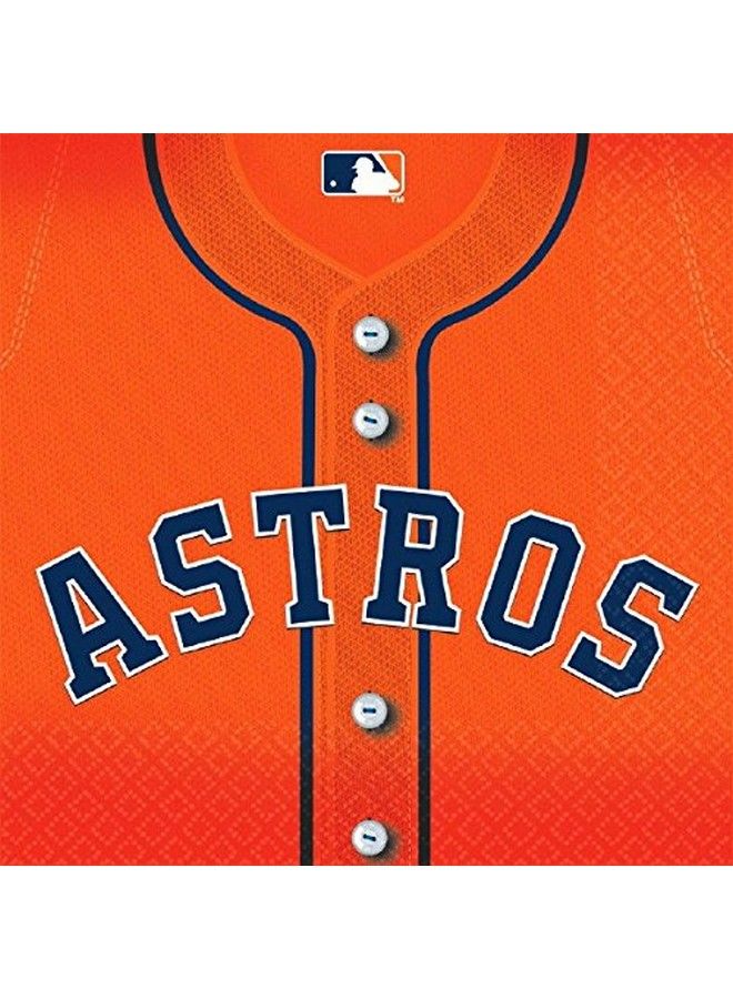 Amscan Houston Astros Paper Party Napkins 6 1/2" X 6 1/2" ; Pack Of 36 - Image 1