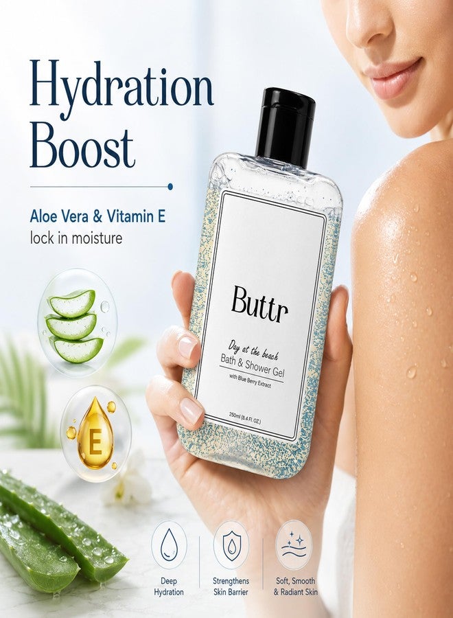 Buttr Blueberry Body Wash Gel for Deep Cleansing & Hydrated Skin | With Aloe Vera & Vitamin E | Soap-Free Shower Gel Suitable for All Skin Types, Women & Men | 250ml - Image 2