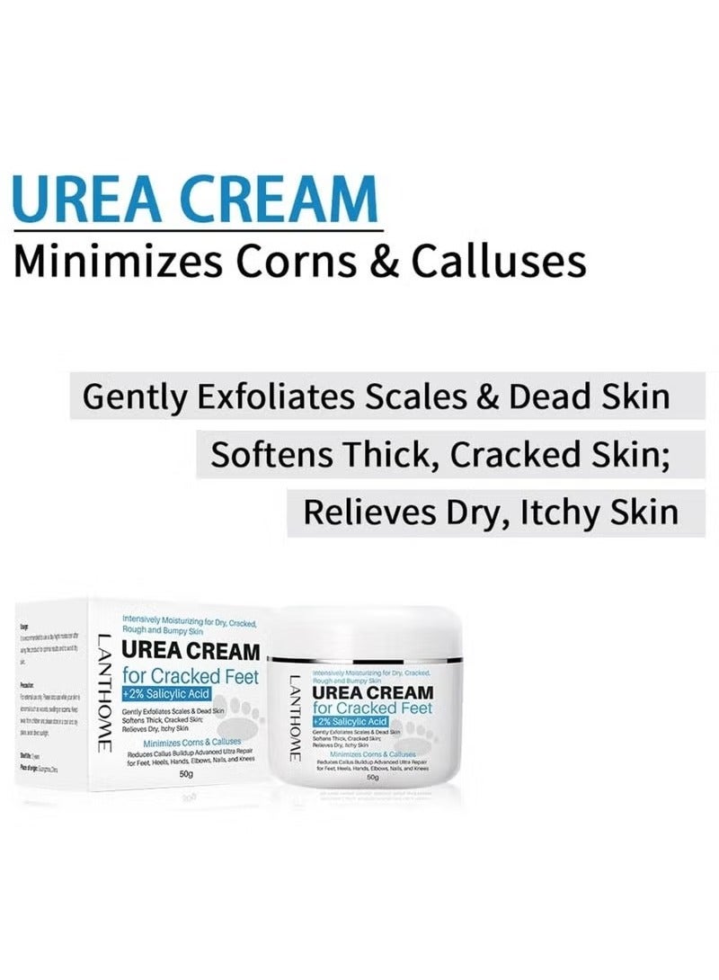 Lanthome Urea Cream 40 Percent For Feet, Foot Cream For Dry Cracked Heels, Foot Callus Remover Cream, 40% Urea Cream For Feet, Organic Moisturizer Cream For Foot, Hands, Legs, Toes - Image 3