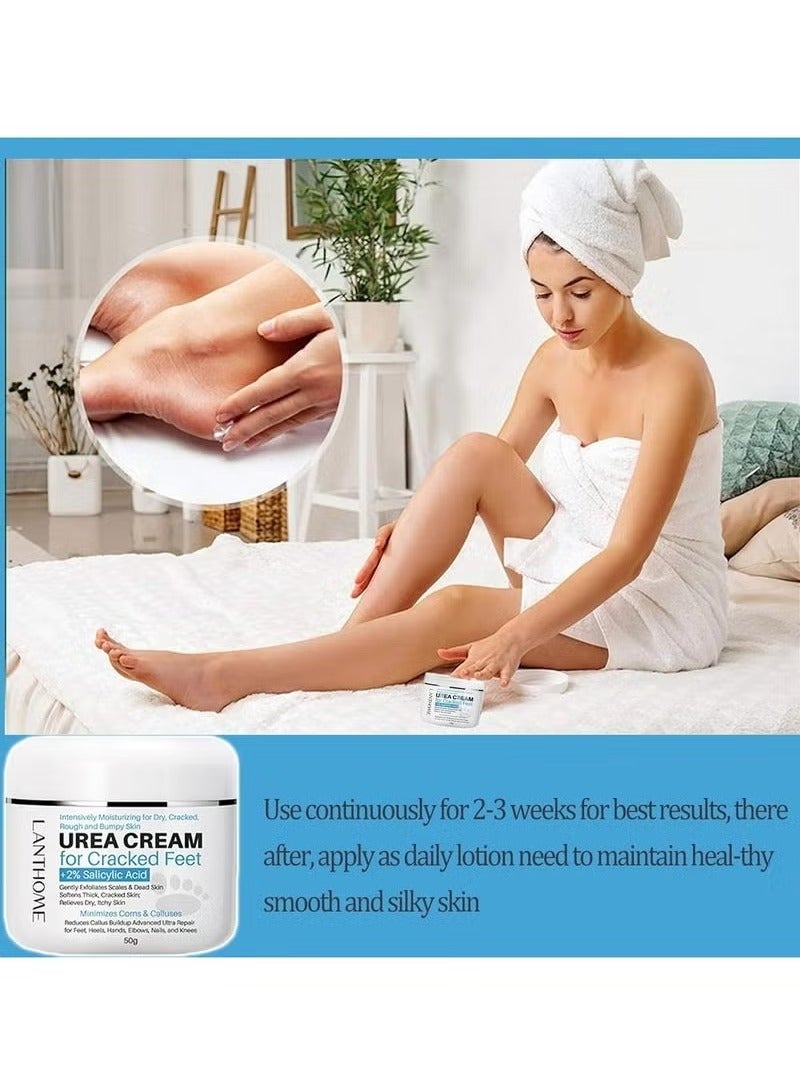 Lanthome Urea Cream 40 Percent For Feet, Foot Cream For Dry Cracked Heels, Foot Callus Remover Cream, 40% Urea Cream For Feet, Organic Moisturizer Cream For Foot, Hands, Legs, Toes - Image 5