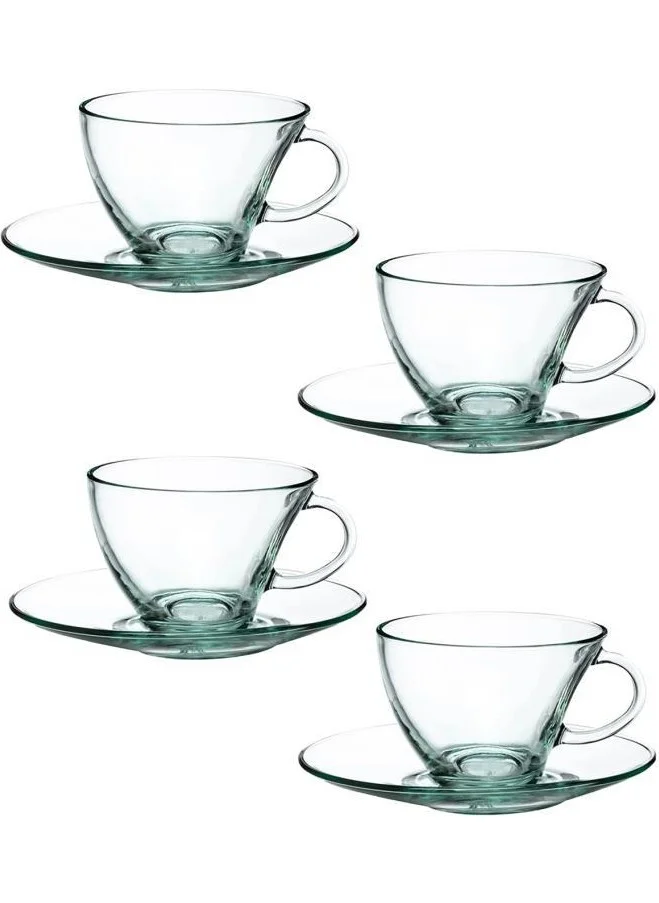 Paşabahçe 98396 Glass 4-Piece Aware 230CC Asymmetric Penguin Tea Nescafe Cup Set