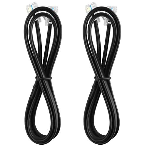 NECABLES 2Pack RJ12 Cable 10ft Phone Cord RJ12 6P6C Male to Male Straight Wired for Both Data and Voice Use Black - 10 Feet - Image 4