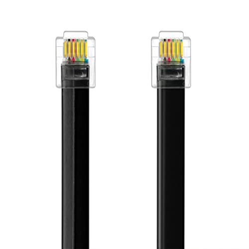 NECABLES 2Pack RJ12 Cable 10ft Phone Cord RJ12 6P6C Male to Male Straight Wired for Both Data and Voice Use Black - 10 Feet - Image 2