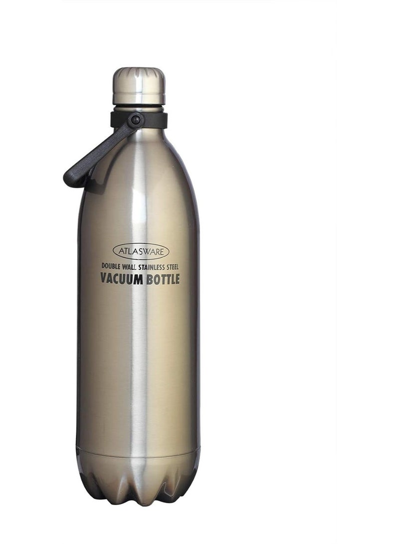 Atlasware 2 Liter Silver and Purple Hot & Cold Vacuum Bottle - Image 1