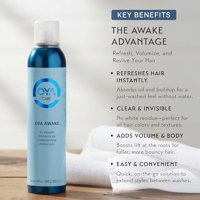 OYA Awake Dry Shampoo - Waterless Shampoo Hair Cleanser Cleanses Oily Hair from Root to Tip Without Residue - Refreshes and Revitalizes Colored & Natural Hair, Adds Natural Volume & Shine - 250ml - Image 5