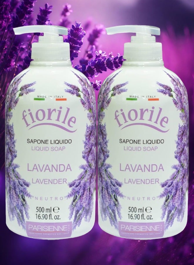 Parisienne 2 Pieces Lavender Liquid Soap 500ml - Image 1