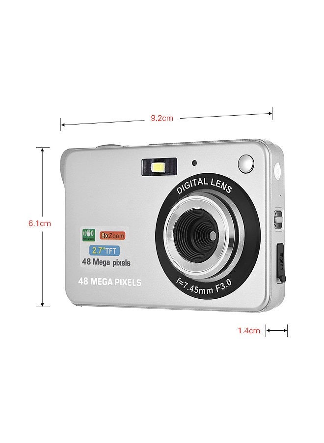Generic Portable 1080P Digital Camera Video Camcorder 48MP Anti-shake 8X Zoom 2.7 Inch LCD Screen Face Detact Smile Capture Built-in Lithium Battery with Carry Bag Wrist Strap for Kids Teens  - Image 2