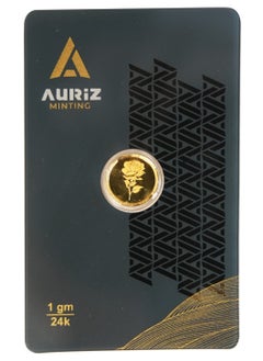 AURIZ MINTING Rizan Jewellery - Auriz Minting 1Gm 24K Gold Coin Flower Design  - Image 1