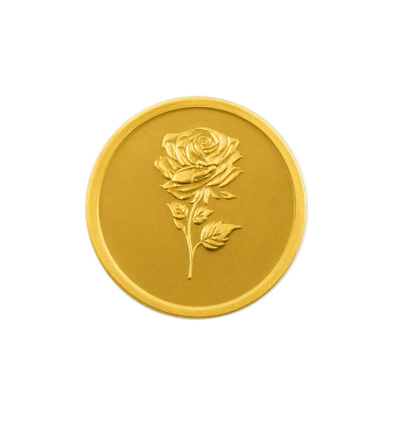 AURIZ MINTING Rizan Jewellery - Auriz Minting 1Gm 24K Gold Coin Flower Design - Image 3