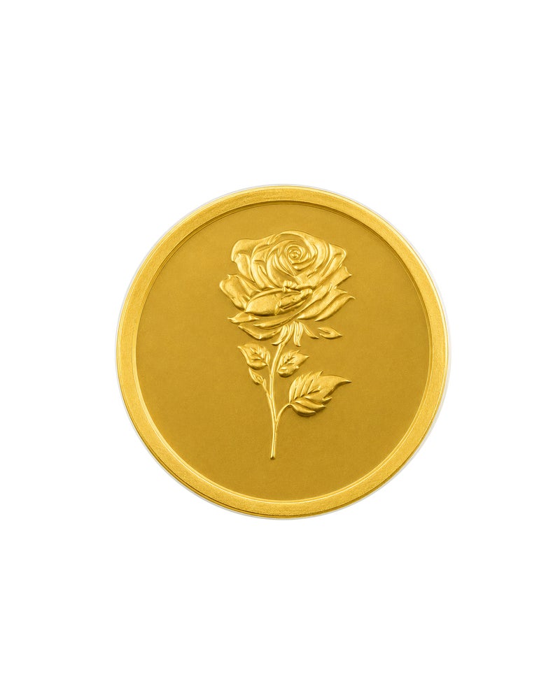 AURIZ MINTING Rizan Jewellery - Auriz Minting 1Gm 24K Gold Coin Flower Design - Image 3