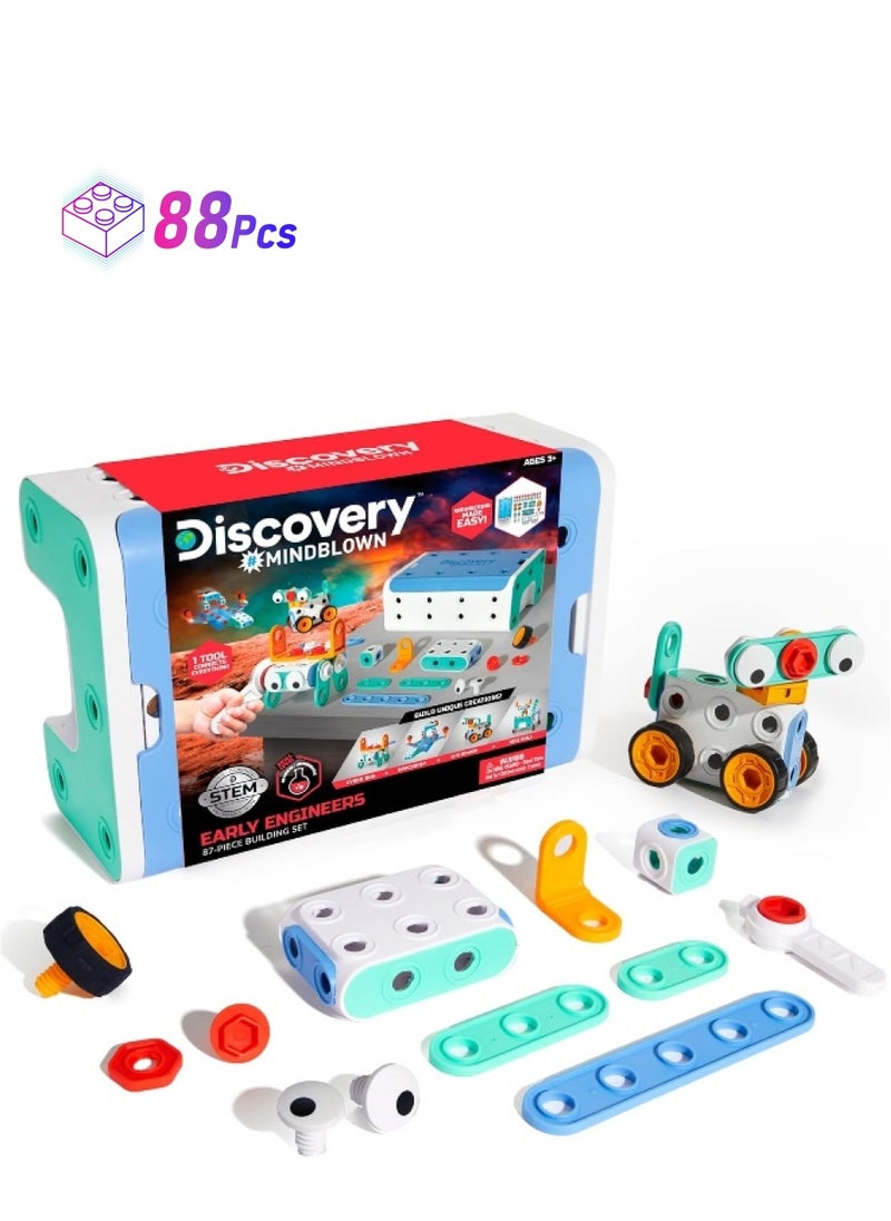 Discovery Kids Discovery Mindblown Early Engineers 88-Piece Toy Building Set  - Image 1