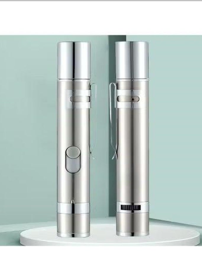Gasin silver laser flashlight pen 