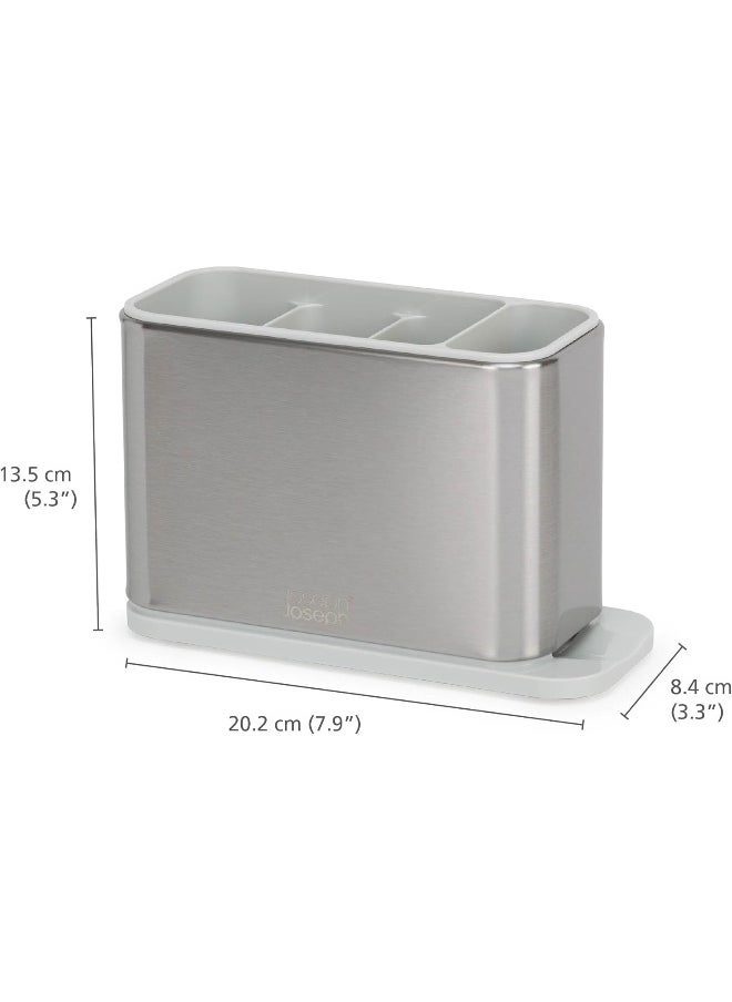 Joseph Joseph Joseph Joseph Surface Kitchen Sink Cutlery Drainer, Utensil Cutlery And Kitchen Gadgets Holder With Draining Base, Kitchen Storage, Stainless Steel  - Image 4