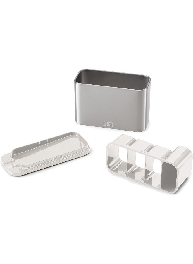 Joseph Joseph Joseph Joseph Surface Kitchen Sink Cutlery Drainer, Utensil Cutlery And Kitchen Gadgets Holder With Draining Base, Kitchen Storage, Stainless Steel  - Image 3