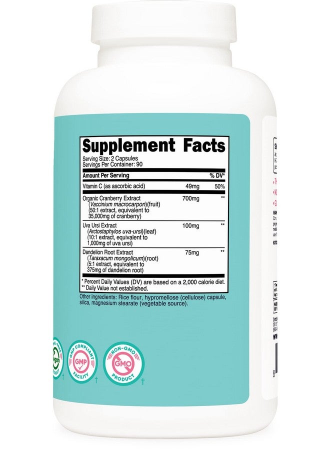 Nutricost Cranberry Extract For Women (35000Mg Equivalent)180 Capsules With Vitamin C Uva Ursi & Dandelion Root Extract Nongmo & Gluten Free Health Supplement - Image 5