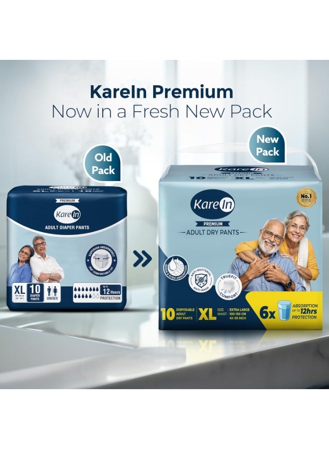 Karein Premium Adult Diaper Pant XL Size, Extra Large, Waist (100-150 cm 40"-59"), 20 Unit, Long Protection Hour, Unisex, Quick & Even Absorption, Leakproof, Odour Control, Wetness Indicator - Image 3