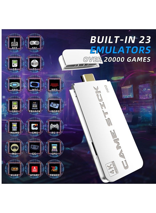 New Retro Game Console, Nostalgia Gaming Stick, Classic Video Games with 4K HDMI, 20,000+ Games and 19 Emulators, Upgraded Dual 2.4G Wireless Controllers 64GB - Image 2