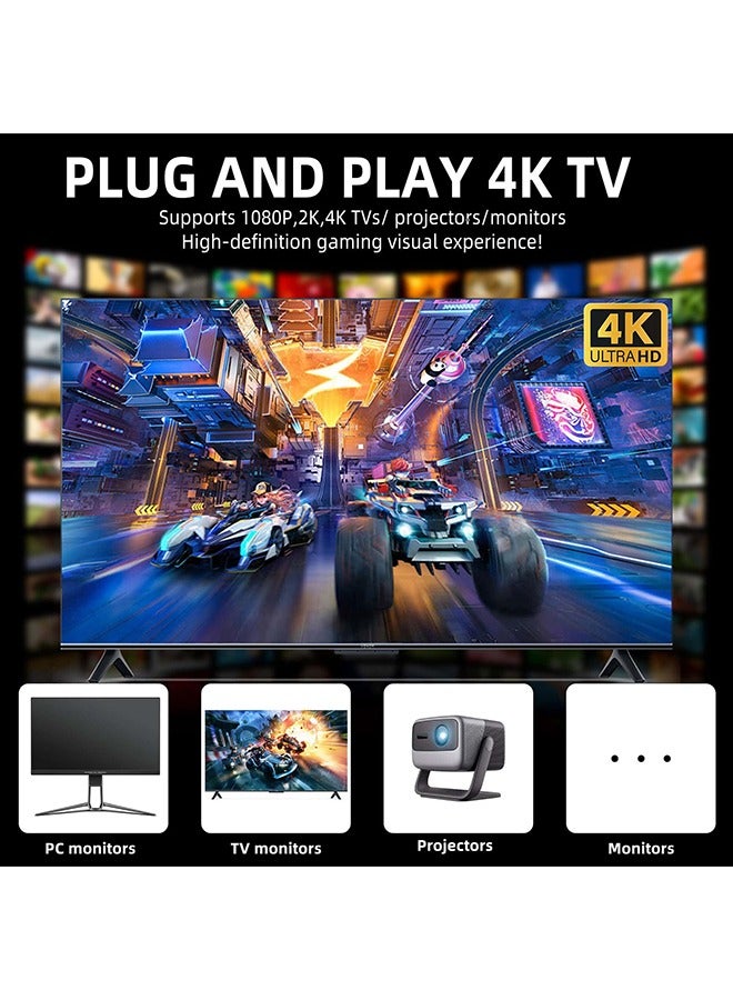 New Retro Game Console, Nostalgia Gaming Stick, Classic Video Games with 4K HDMI, 20,000+ Games and 19 Emulators, Upgraded Dual 2.4G Wireless Controllers 64GB - Image 4