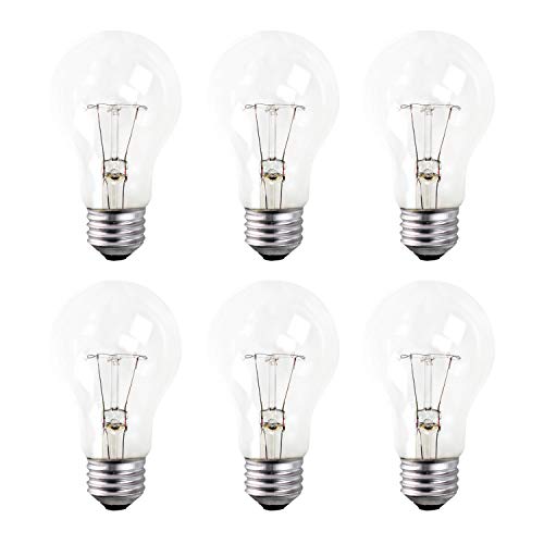 Xtricity A19 Clear Incandescent Rough Service Light Bulb, 100 Watt, 2700K Soft White, E26 Medium Base, 1020 Lumens, 130V (6 Pack) - Image 1
