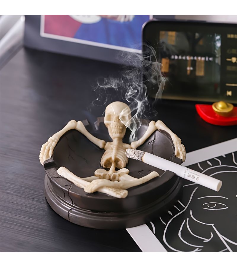 Skull Ashtray For Halloween Decoration Home Tabletop Display - Image 4