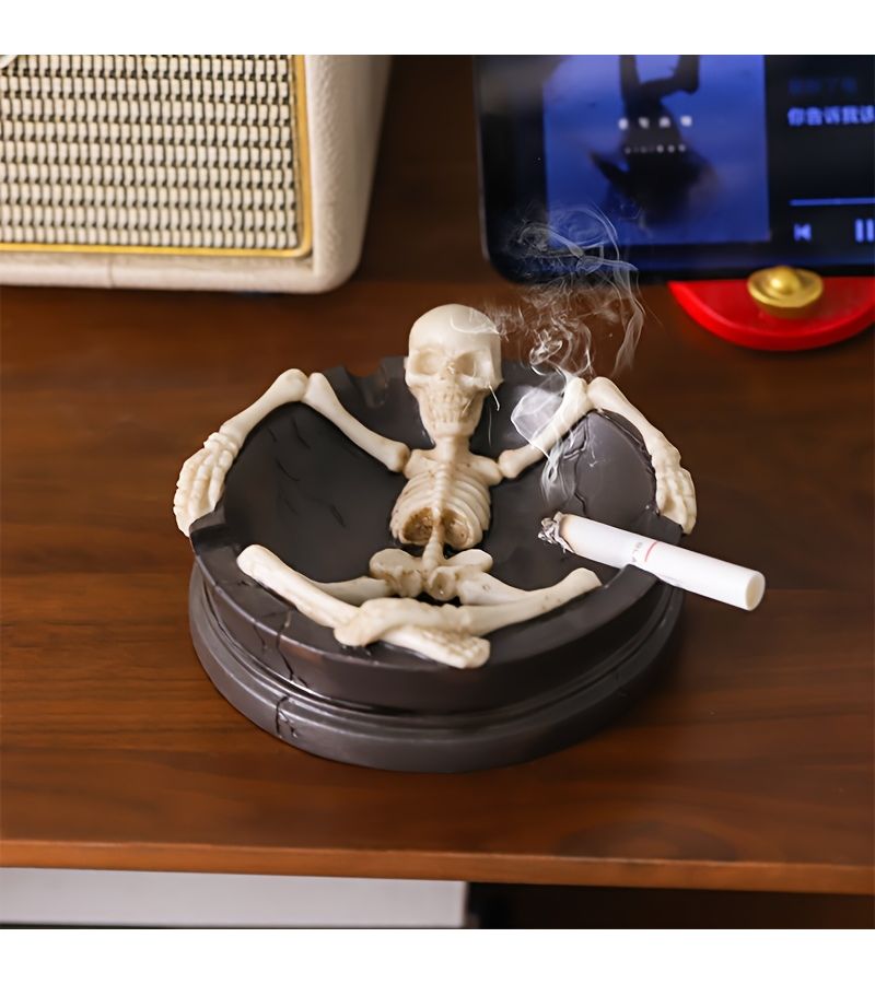 Skull Ashtray For Halloween Decoration Home Tabletop Display - Image 3