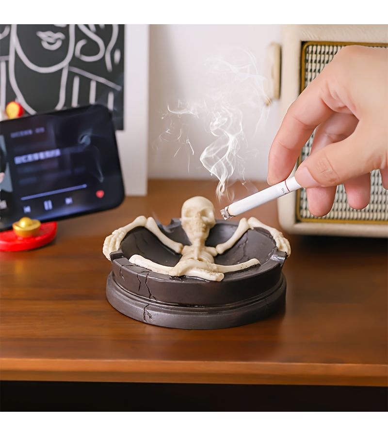 Skull Ashtray For Halloween Decoration Home Tabletop Display - Image 2