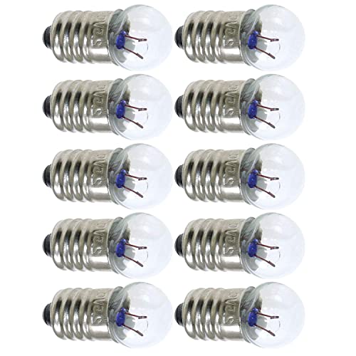 MEETOOT Set of 10 Screw Mini Bulbs 2.5V and 5 E10 Mini Bulb Holders - Black Plastic Pure Brass Lamp Bases for Student Experiment Lighting DIY Accessories - Screw Type Socket - Image 4