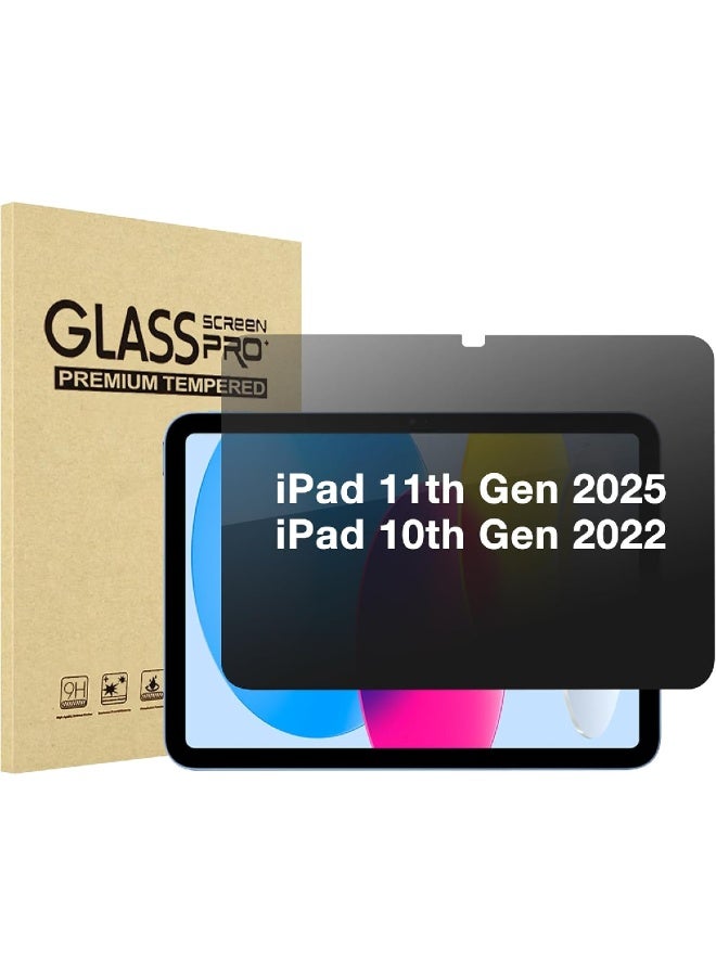 ZOOMEE 4-Way Privacy Screen Protector for iPad (A16) 11th Generation 2025 11 Inch/ 10th 10.9 Inch 2022, 360 Degree Anti-Spy Tempered Glass Film for iPad 11/10 gen 11" 10.9" - Image 1
