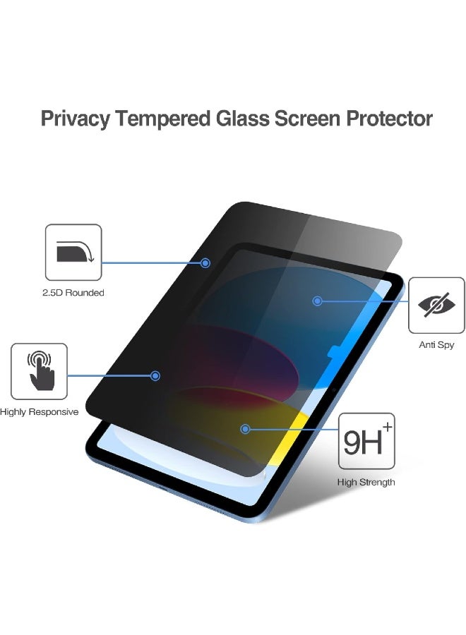 ZOOMEE 4-Way Privacy Screen Protector for iPad (A16) 11th Generation 2025 11 Inch/ 10th 10.9 Inch 2022, 360 Degree Anti-Spy Tempered Glass Film for iPad 11/10 gen 11" 10.9" - Image 3