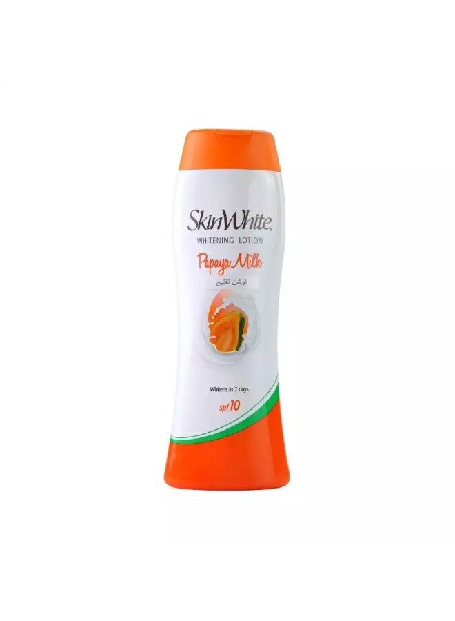 Skin White Whitening Lotion with Papaya milk and SPF 10- 350ml - Image 1