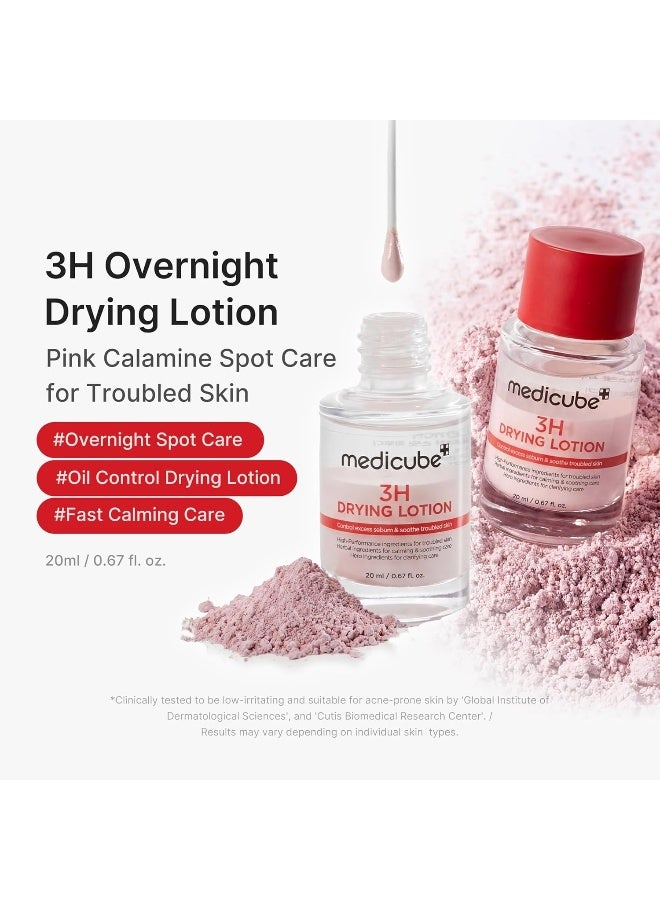 Medicube 3H Overnight Drying Lotion for Targeted Spot Care | Spot Care for Troubled & Oily Skin - Calming Care with Calamine, Centella & Tea Tree, Korean Skincare, 0.67 fl. oz. - Image 2
