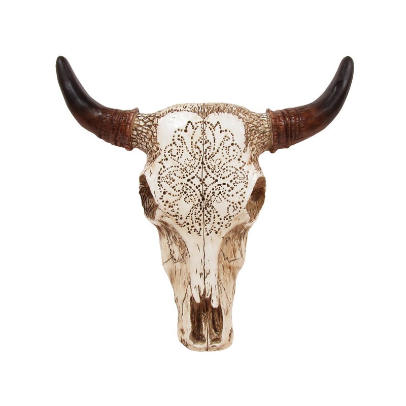 Treasure Gurus Southwestern Tooled SteerBullCow Skull and Horns