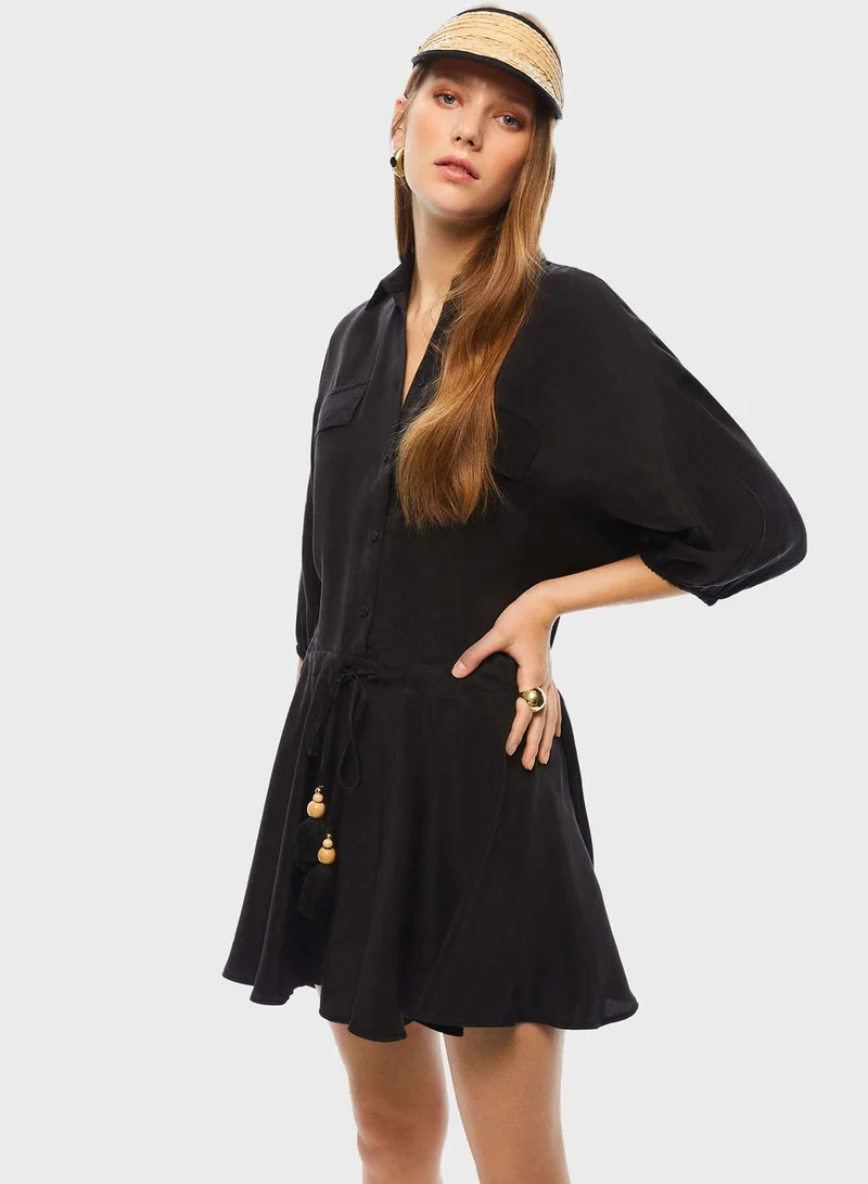 نوكتورن Tassel Detail Shirt Dress