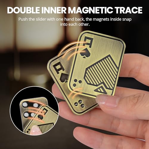 ITOKEY Fidget Toys Adults Metal Magnetic Fidget Slider EDC Poker Cards Fidget Decompression Desk Toys to Relief Anxiety and Stress Cool Gadgets with Click Sound Gifts for Men Adults ADHD - Image 5