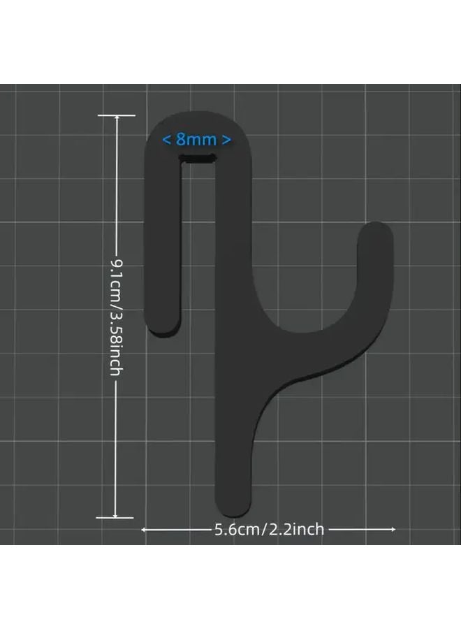 خطاف دش أسود بلاستيكي عصري لأبواب الزجاج 8 مم حامل المناشف سهل التركيب - Image 4