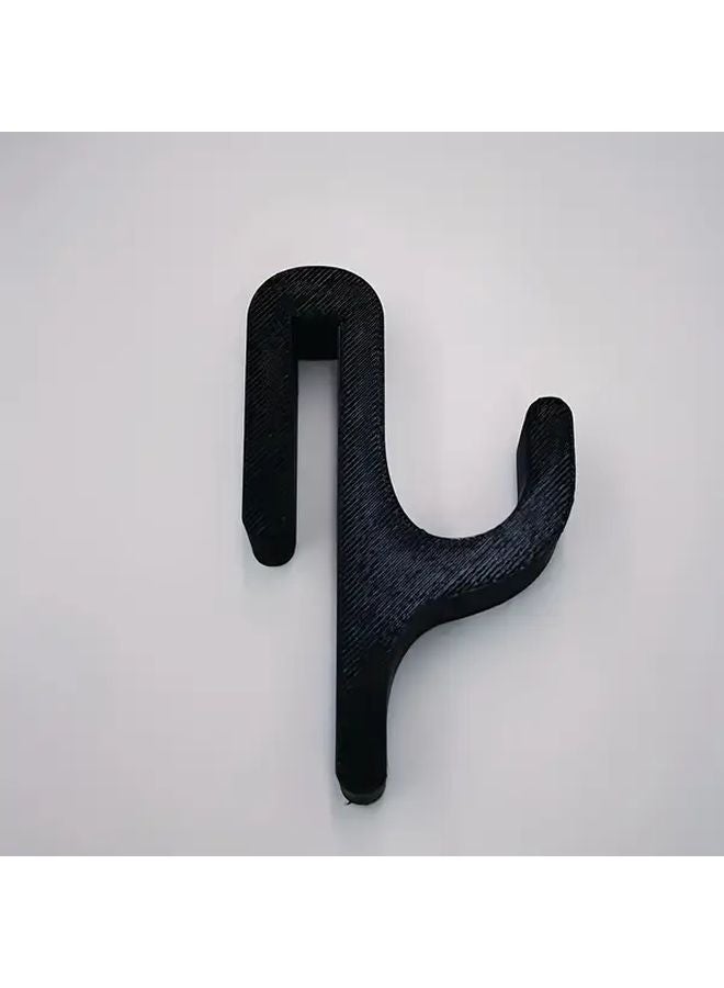 خطاف دش أسود بلاستيكي عصري لأبواب الزجاج 8 مم حامل المناشف سهل التركيب - Image 1