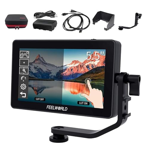 FEELWORLD F6 Plus V2 BatteryBag 6 Inch Touchscreen DSLR Camera Field Monitor with 3D Lut Small Full HD 1920x1080 IPS Screen Suppor 4K HDMI Include Tilt Arm - Image 1