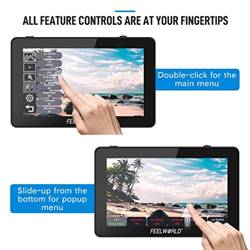 FEELWORLD F6 Plus V2 BatteryBag 6 Inch Touchscreen DSLR Camera Field Monitor with 3D Lut Small Full HD 1920x1080 IPS Screen Suppor 4K HDMI Include Tilt Arm - Image 3