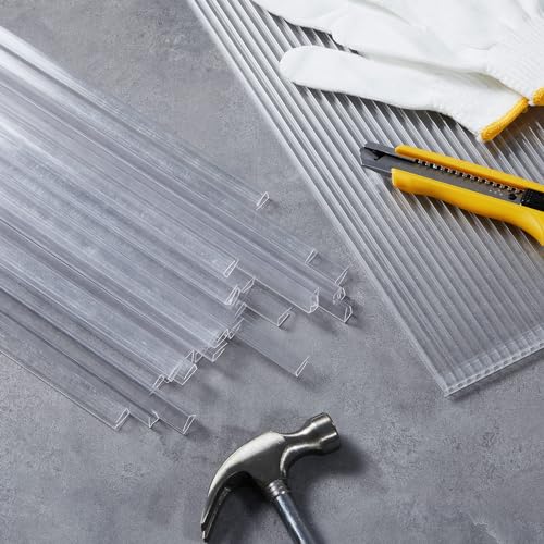 Innconee 30 Pcs Polycarbonate Greenhouse Panels U Connector Profile U Polycarbonate Profile U Channel U End Cap for Twin Wall Greenhouse Panels Prevent Dust, Rain, Fit 6mm or 4mm Panels, 2ft Length - Image 2