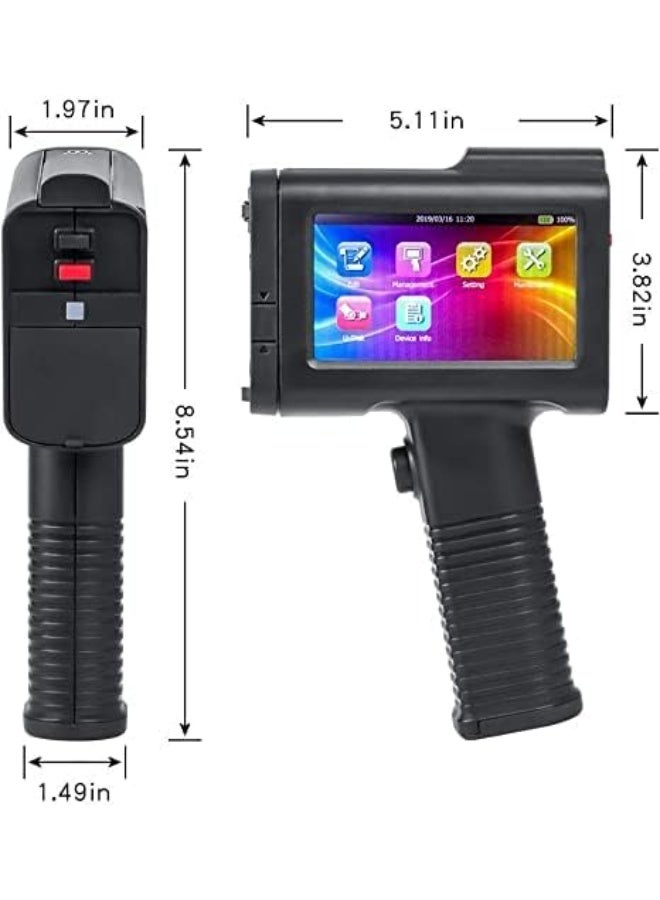 بنتساي BENTSAI BT-HH6105F Handheld Inkjet Printer, Industrial Coding Machine with Touch Screen, 1-5 Lines, 12.7mm Max Print Height, QR Code Barcode Date Logo Printer - Image 4