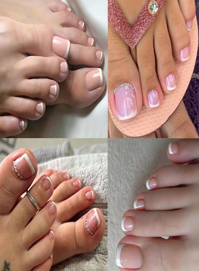 SWRITATSK Press On Toe Nails,French Press On Toenails For Women,Square Toe Nail Press Ons Toe Nails,120Pcs Toe Nail Tips,12 Sizes Ombre Pink Wearable Full Cover Fake Toenails, Mother's Day for Girl - Image 3