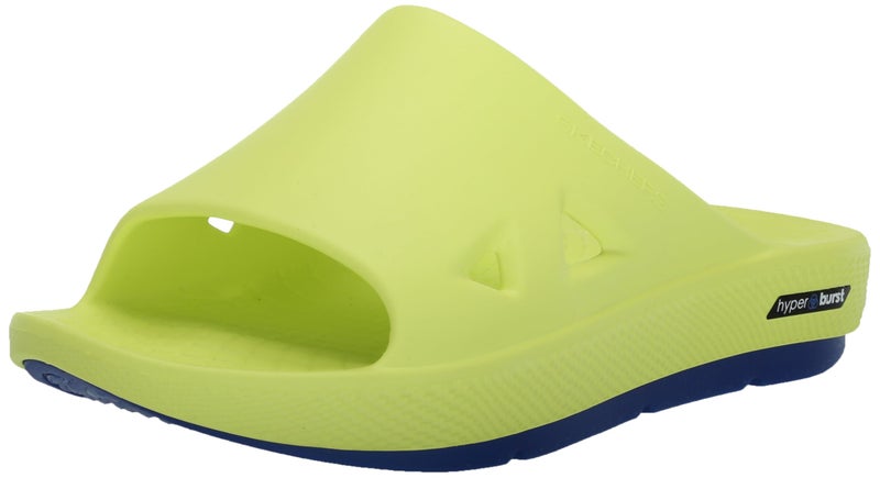 SKECHERS صنادل سكيشرز GO Recover Refresh للرجال بتقنية دعم القوس مزدوج الكثافة، أصفر/أزرق، 7 - Image 4