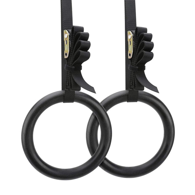 IRIS Fitness Gymnastic Rings,Olympic Gym Rings with Heavy Duty 1.5" x 15′ Adjustable Straps for Gym,Cross Training,Strength Training,Pull Ups and Dips - Image 1